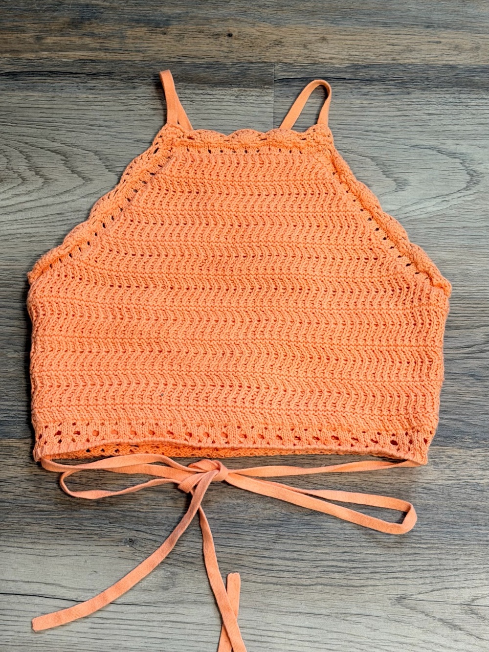 Hollister Hand-Crocheted Tie-Back Halter Camisole - Orange